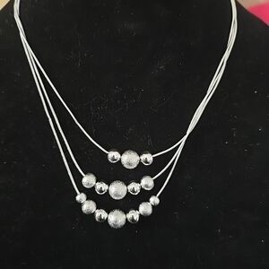 Elegant Silver Multi-Strand Necklace